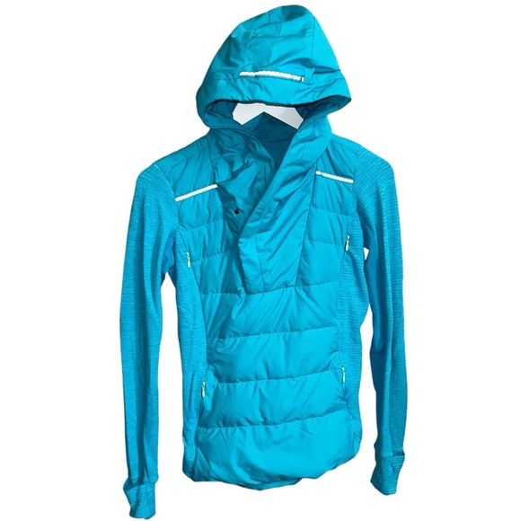 Lululemon Fluff Off Pullover Goose Down Light Aqua Blue Sz 6 - Picture 6 of 17